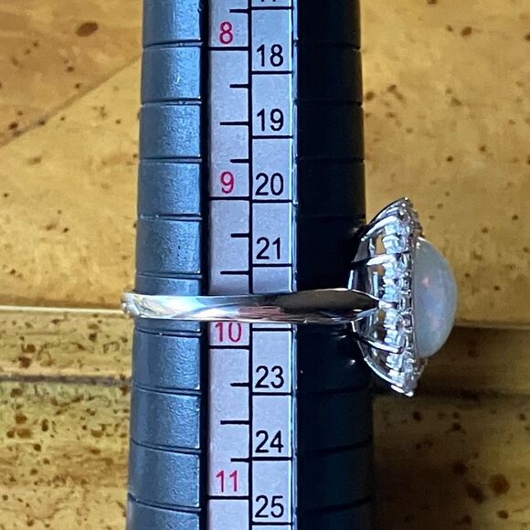 Natural Ethiopian Opal Sterling Silver Ring Size 9.75 - Picture 8 of 9